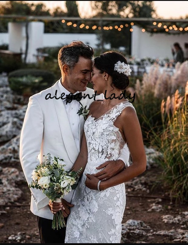 Bohemian Mermaid Wedding Dresses 2020 One Shoulder Lace Applique Floral Summer Holiday Country Beach Bride Dress vestido de no