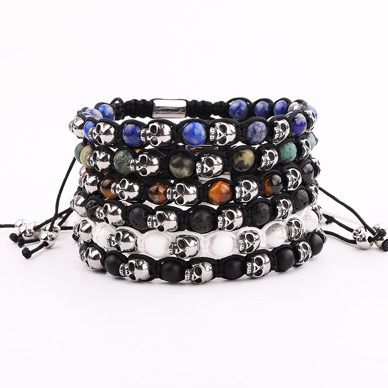 New Design Men Bracelet Male Jewelry Natural Stone Titanium Steel Skull Charm Braided Macrame Bracelet Men
New Design Men Bracelet Male Jewelry Natural Stone Titanium Steel Skull Charm Braided Macrame Bracelet Men