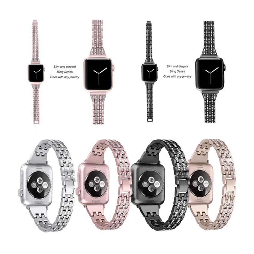 Watch Bands Accessories Replaceable Diamond Metal Band for Apple Watch 38mm 40mm 42mm 44mm Wrist Strap Bracelet iWatch Series 5 4 3 2 1
Watch Bands Accessories Replaceable Diamond Metal Band for Apple Watch 38mm 40mm 42mm 44mm Wrist Strap Bracelet iWatch Series 5 4 3 2 1