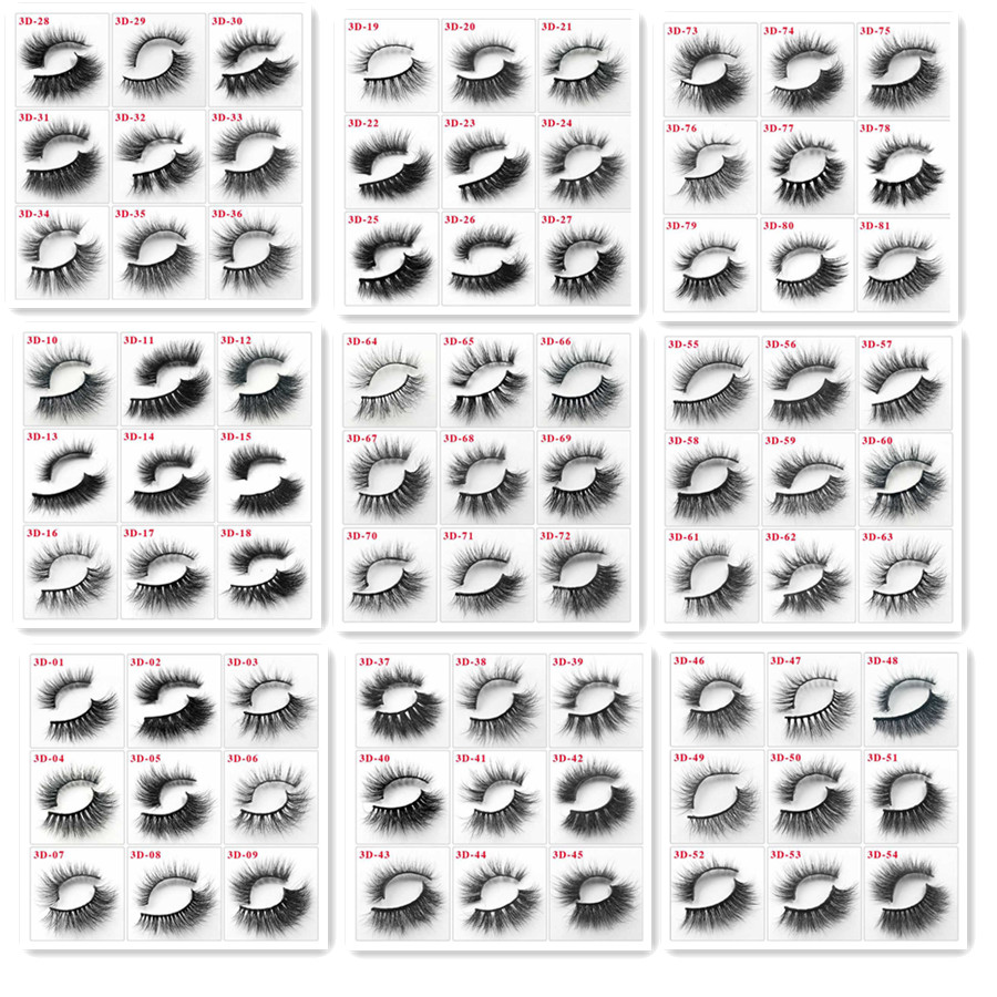 3D False Eyelashes Faux Mink Hair Eyelash extension lashes Silk Protein Lash 81 style Handmade for women