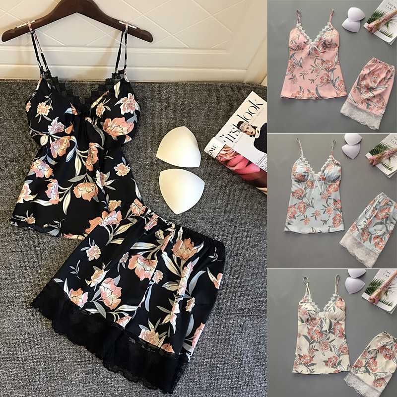 Flower Women Pajama Sets Lace Patchwork Fashion Sleepwear Nightwear 2020 New Summer Fits Silk Nightwear 2 Piece Set Hot, Black
Flower Women Pajama Sets Lace Patchwork Fashion Sleepwear Nightwear 2020 New Summer Fits Silk Nightwear 2 Piece Set Hot, Black