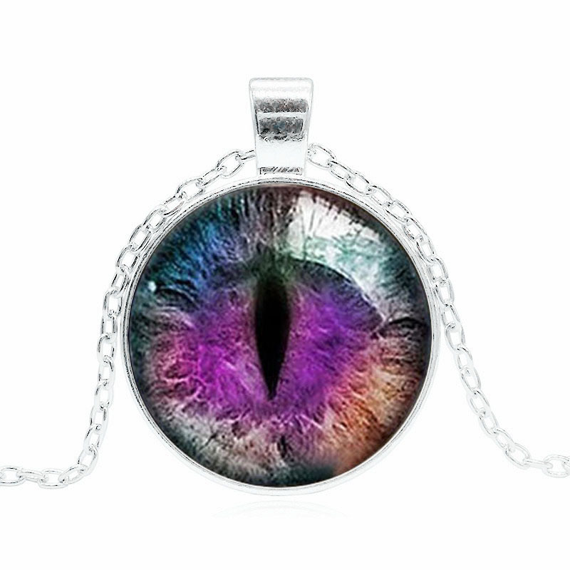 choker 2020 Vintage Jewelry Wholesale Blue Green Cat Eye Necklace Pendant Fashion Charming Rhinestone Ethnic Necklace for Men Women