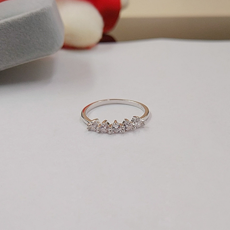 Sterg Heart with Pear Cut Topaz and Cubic Zirconia for Women Sier Engagement Ring - Mother's Day Gift e377