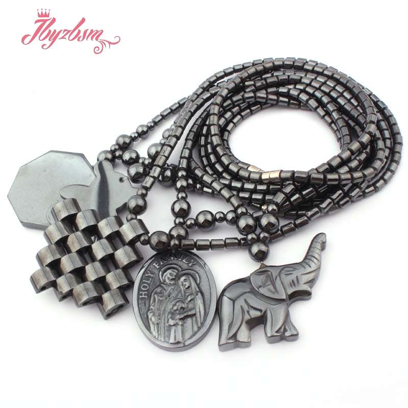 Chains 4x5mm Column (No Magnetic) Black Hematite Stone Beads Animal Pendant For Necklace Women Fashion Jewellery 17.5"
Chains 4x5mm Column (No Magnetic) Black Hematite Stone Beads Animal Pendant For Necklace Women Fashion Jewellery 17.5"