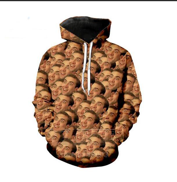 New Fashion Cool Sweatshirt Hoodies 3D Print Mens Womens Casual Famous Actor Nicolas Cage Hot Style Streetwear Clothes XLM0113, Multicolor
New Fashion Cool Sweatshirt Hoodies 3D Print Mens Womens Casual Famous Actor Nicolas Cage Hot Style Streetwear Clothes XLM0113, Multicolor