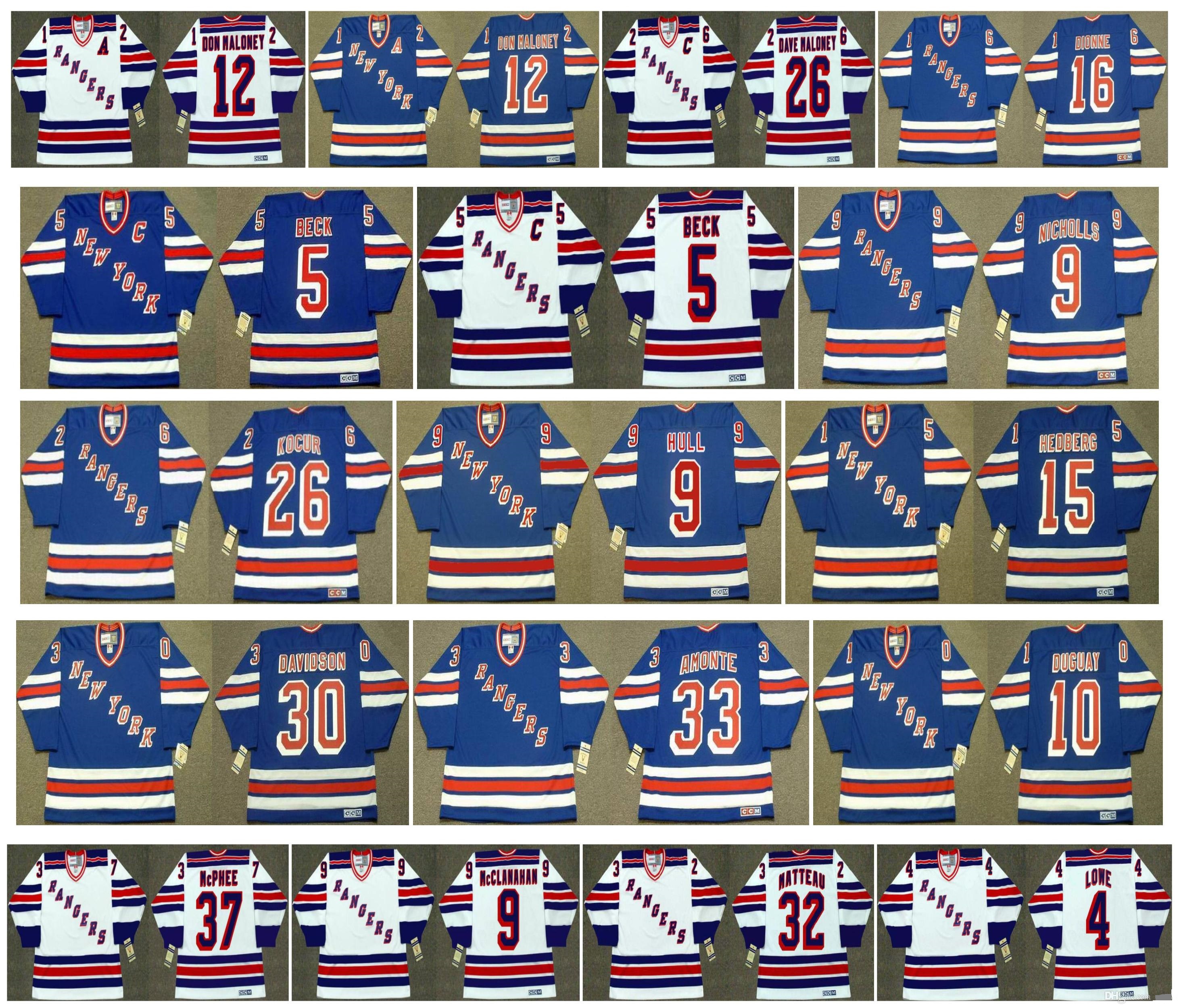 Vintage New York Rangers Jersey 5 Barry Beck 9 BERNIE NICHOLLS 26 Joe Kocur 9 Bobby Hull 15 Anders Hedberg 30 DAVIDSON 33 AMONTECCM Hockey, Colour 3
Vintage New York Rangers Jersey 5 Barry Beck 9 BERNIE NICHOLLS 26 Joe Kocur 9 Bobby Hull 15 Anders Hedberg 30 DAVIDSON 33 AMONTECCM Hockey, Colour 3