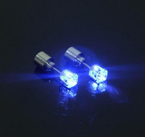Stud Earrings Women Men Punk Rock LED Bling Light Up Earrings Ear Studs Party Jewelry Gift Channel Earrings