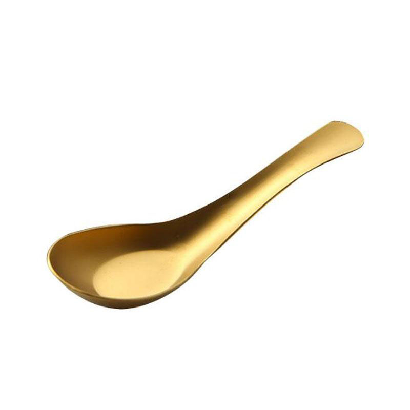 Stainless Steel Soup Spoons Gold Cooked Rice Scoop Kids Dinner Tableware Kitchen Accessories Wholesale4962569