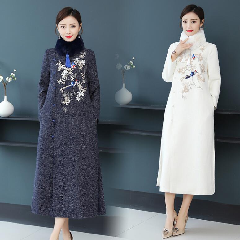 Fashionable luxury Improved women cheongsam winter new trim vintage ethnic long woolen coat large size fashion woolen warm coat good quality, Ivory
Fashionable luxury Improved women cheongsam winter new trim vintage ethnic long woolen coat large size fashion woolen warm coat good quality, Ivory