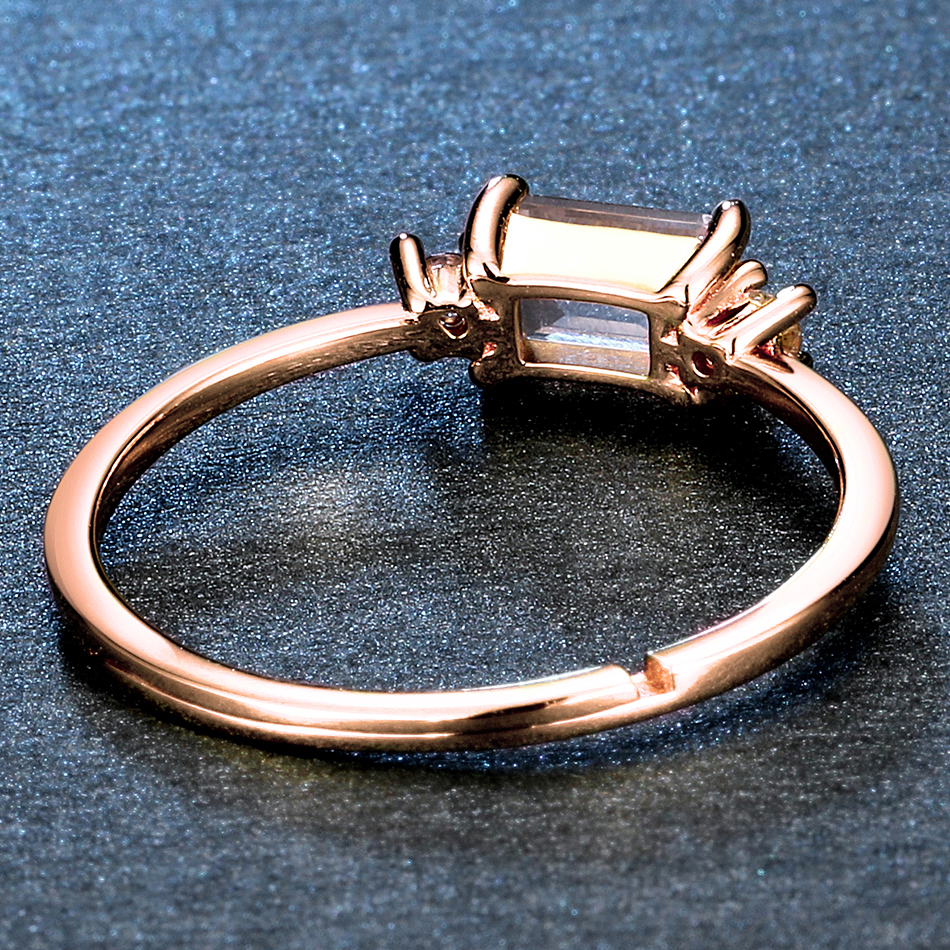 ALLNOEL 925 Silver Adjustable Rings for Women Natural Rose Quartz Labradorite Gemstone femme Engagement Ring set Fine Jewelry CJ191230