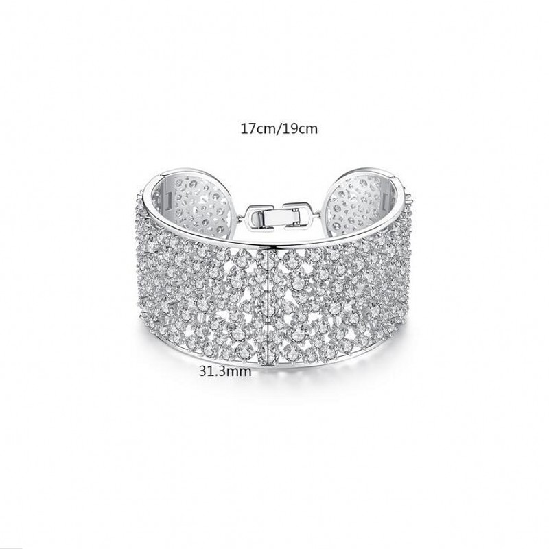 Choucong Luxury Jewelry 925 Sterling Silver Full White Topaz Bridal Bangle CZ Diamond Gemstones Party Women Wedding Bangles Gift