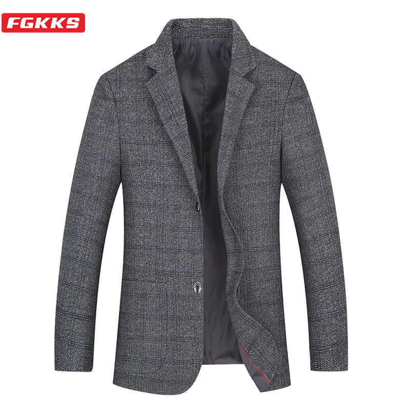 FGKKS Brand Men Blazers New Korean Version Men's Office Lattice Suit Fashion Street Business Casual Youth Blazer Male, Dark gray
FGKKS Brand Men Blazers New Korean Version Men's Office Lattice Suit Fashion Street Business Casual Youth Blazer Male, Dark gray