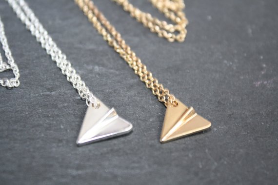 Origami Plane pendant chain Necklace Paper Plane Necklace Tiny Aircraft Airplane Necklaces Jewelry for women gift