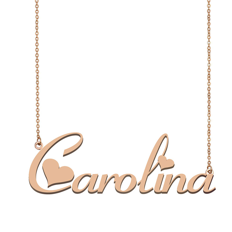 Carolina Name Necklace Pendant for Women Girls Birthday Gift Custom Nameplate Kids Best Friends Jewelry 18k Gold Plated Stainless Steel, Silver
Carolina Name Necklace Pendant for Women Girls Birthday Gift Custom Nameplate Kids Best Friends Jewelry 18k Gold Plated Stainless Steel, Silver