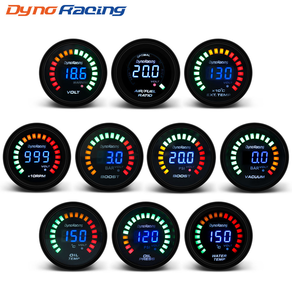 Dynoracing 2" 52MM Digital 20 LED Boost bar psi Vacuum Water temp Oil temp Oil press Voltmeter Air/fuel ratio EGT temp RPM Gauge
Dynoracing 2" 52MM Digital 20 LED Boost bar psi Vacuum Water temp Oil temp Oil press Voltmeter Air/fuel ratio EGT temp RPM Gauge
