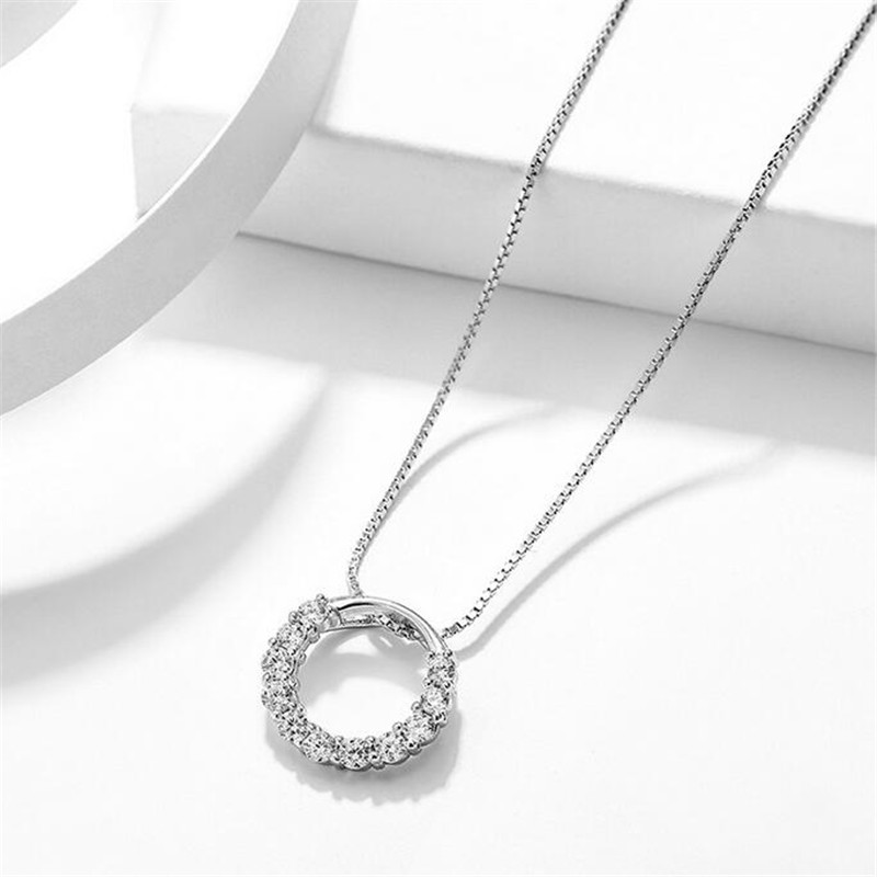 Ins Top Selling Simple Fashion Jewelry 925 Sterling Silver Round Cut White Clear 5A Cubic Zircon Promise Women Wedding Bridal Bracelet Gift