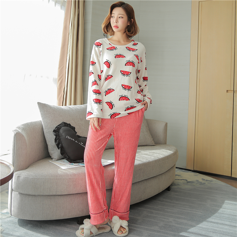 Casual Flannel Warm Pajamas Set for Women Autumn Winter Long Sleeve Home Clothing Pyjama Girls Sleepwear Lounge Pajamas M12 
Casual Flannel Warm Pajamas Set for Women Autumn Winter Long Sleeve Home Clothing Pyjama Girls Sleepwear Lounge Pajamas M12