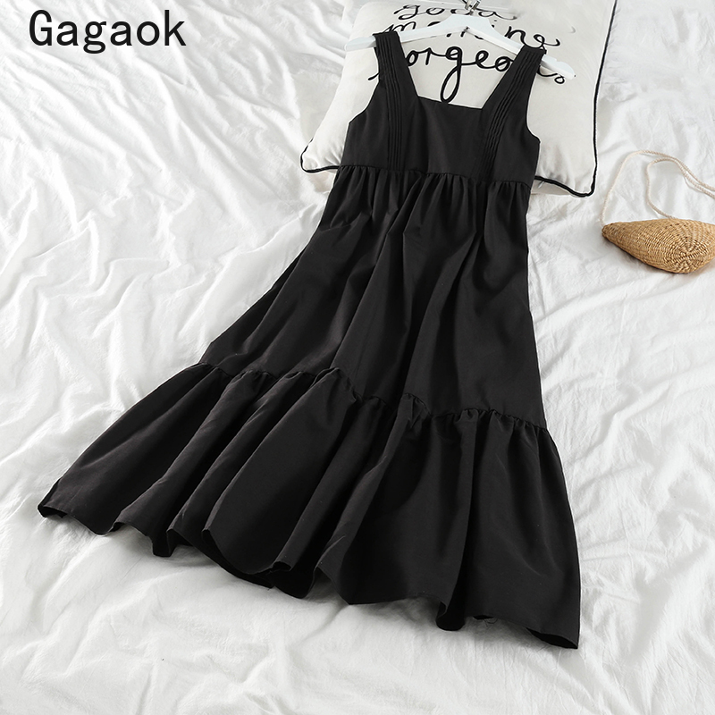 Gagaok Women Vintage Dress 2020 Summer Solid A-Line Ruffles Tank Square Collar Slim Chic Wild Simple Female Fashion Midi Dresses, Black
Gagaok Women Vintage Dress 2020 Summer Solid A-Line Ruffles Tank Square Collar Slim Chic Wild Simple Female Fashion Midi Dresses, Black