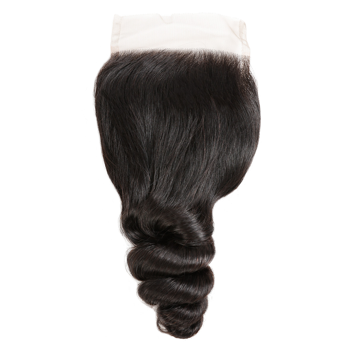 Ishow 4Bundles 8-28 inch Remy Human Hair Bundles with Closure For Women All Ages 9A Loose Deep Curly Body Wave Straight Color 1B Black