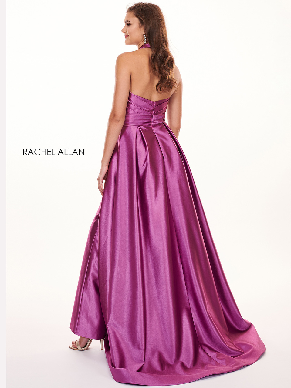 Royal Blue Halter Prom Dresses Jumpsuits Gloosy Satin Backless Sweep Train Pants Suits Evening Gowns Plus Size Party Dress Abendkleider