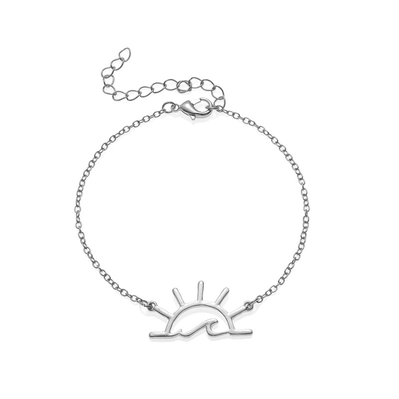 10PCS Sunrise Sunset Ocean Wave Bracelets Sky Sunshine Sunlight Sea Level Outdoor Geometric Scenery Landscape Charm Chain Female Jewelry