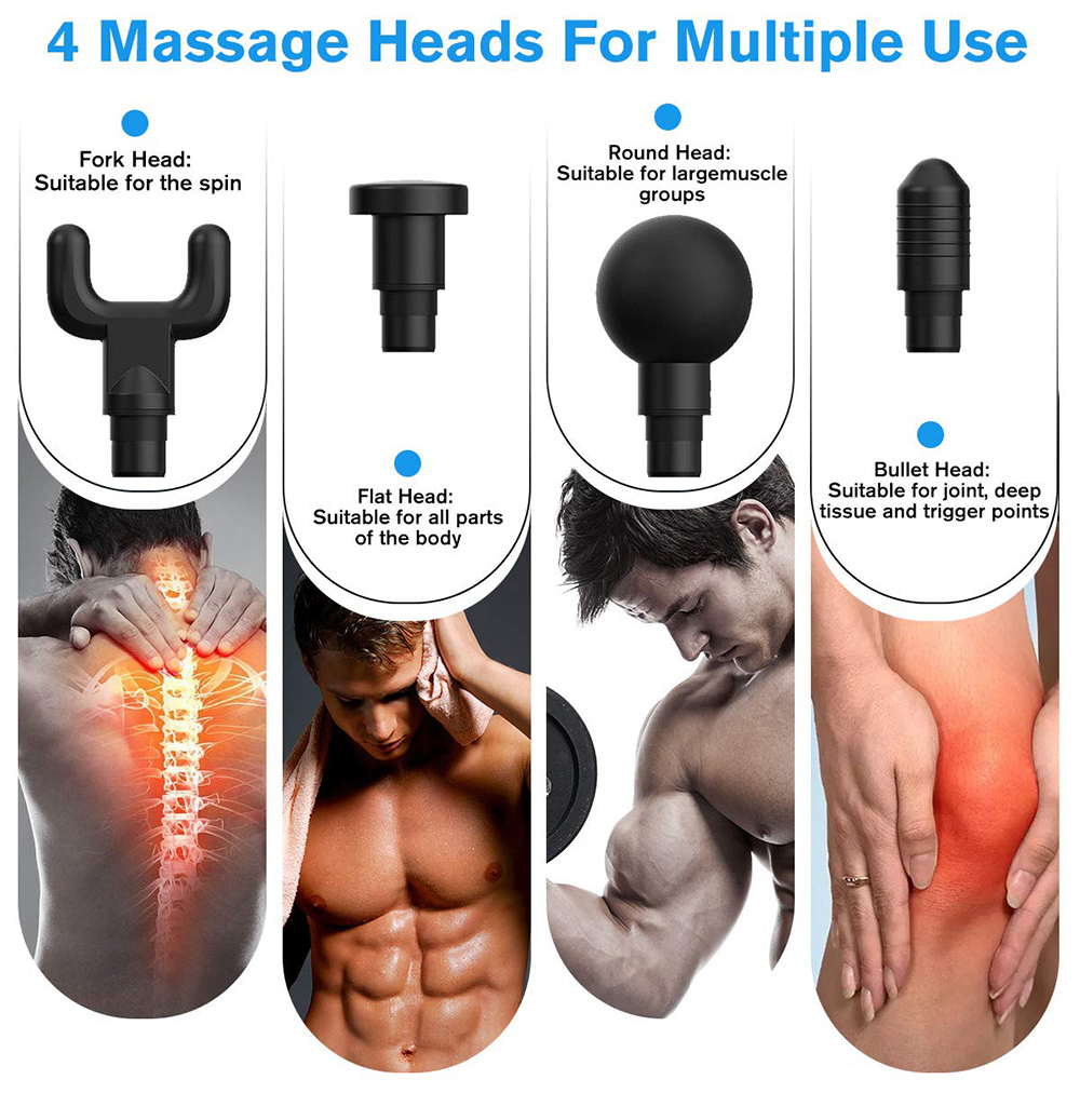 Tissue Massage Gun Muscle Massager Body Relaxation Fitness Slimming Shaping Machine after Training Exercise Pain Relief With Bag LY191213