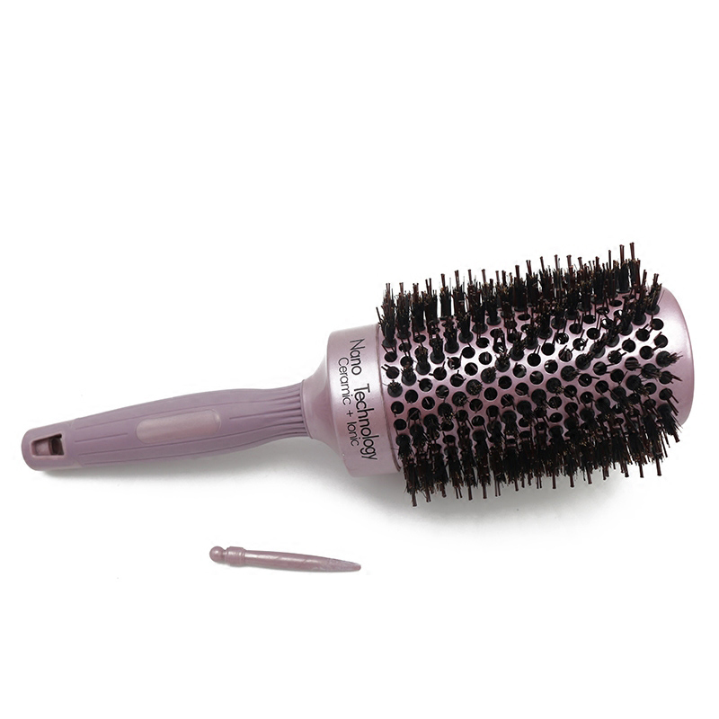 Twill Nylon Broach Aluminium Tube Comb Ceramic Bristle Porcelain Hairbrush Antiskip Handle with Sunarea Needle Hairdresser U1026