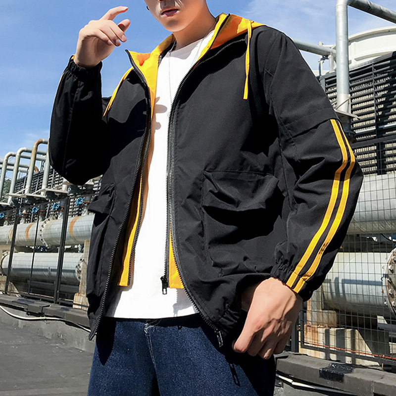 2019 Hip Hop Spring Jackets Men Windbreaker Patchwork Autumn Loose Casual Jacket Male Coats Zipper Tracksuit Streetwear 4XL 5XL T200117