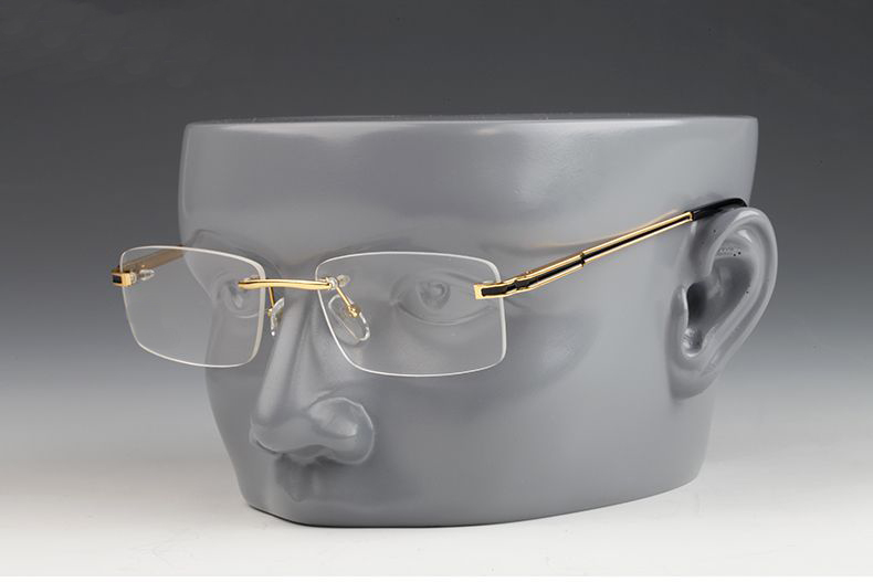 Luxary-mens designer sunglasses for men buffalo horn glasses 2019 brand rimless vintage retro glasses eyeglasses gold silver metal clear
