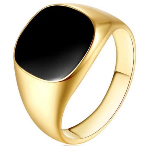 Male Brand Rings Vintage Jewelry Stainless Steel Ring Fashion Minimalist Design Plated Gold Black Enamel Men's Rings
Male Brand Rings Vintage Jewelry Stainless Steel Ring Fashion Minimalist Design Plated Gold Black Enamel Men's Rings