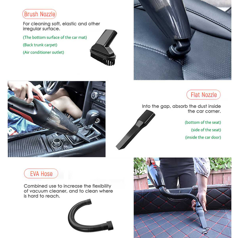 120W Car Wireless Vacuum Cleaner Handheld Portable Rechargeable Vacuum Cleaner Easy Using Quick Charge Wet Dry For Car Home