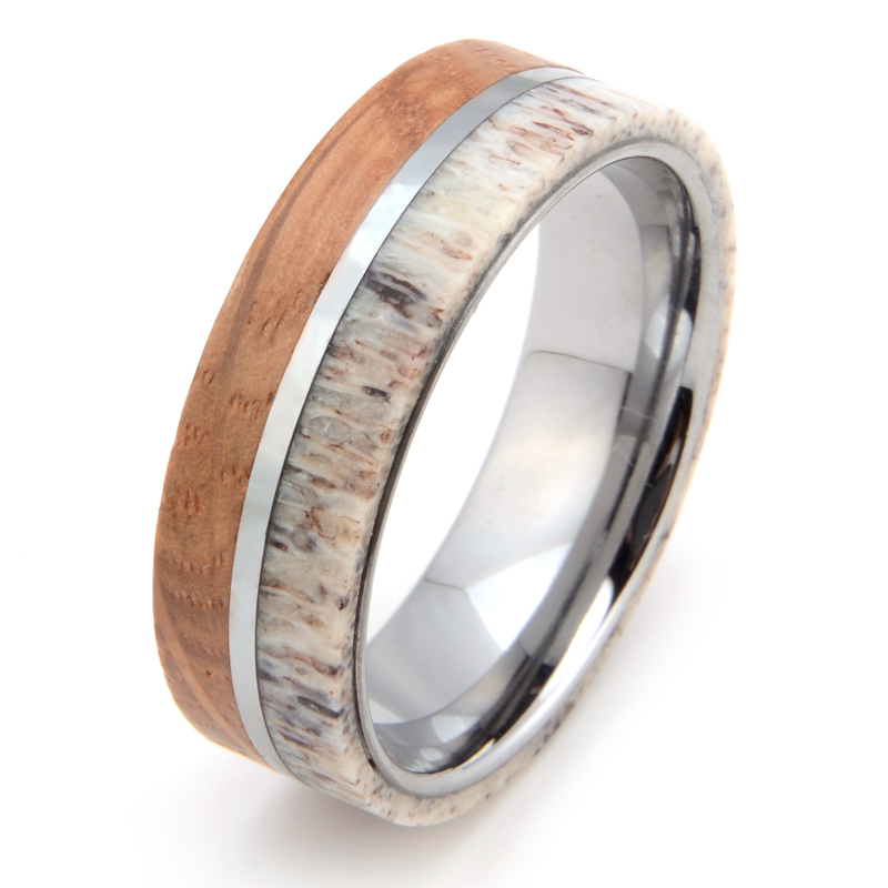Mens Womens 8mm Tungsten Carbide Ring Deer Antler and Whisky Barrel Wood Inlay Wedding Band Comfort Fit,Size 7-13,Include Half Size
Mens Womens 8mm Tungsten Carbide Ring Deer Antler and Whisky Barrel Wood Inlay Wedding Band Comfort Fit,Size 7-13,Include Half Size