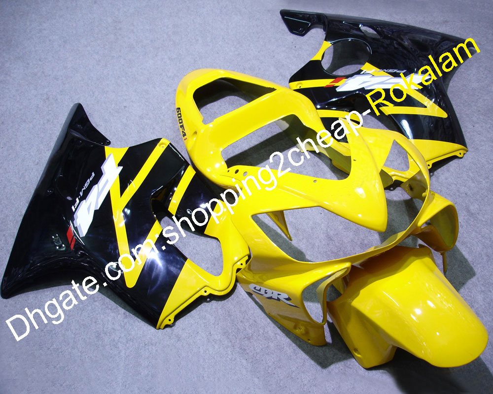 Motorbike Body Kit For Honda CBR600 F4i 2001 2002 2003 CBR 600 CBR-600 CBR-F4i Yellow Black Motorcycle Fairing Kit (Injection molding)