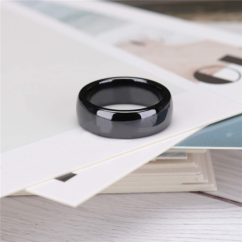 246mm Black Brushed Fashion Ceramic Ring Women Men Wedding Rings Engagement Band Female Jewelry bague Plus Size 414