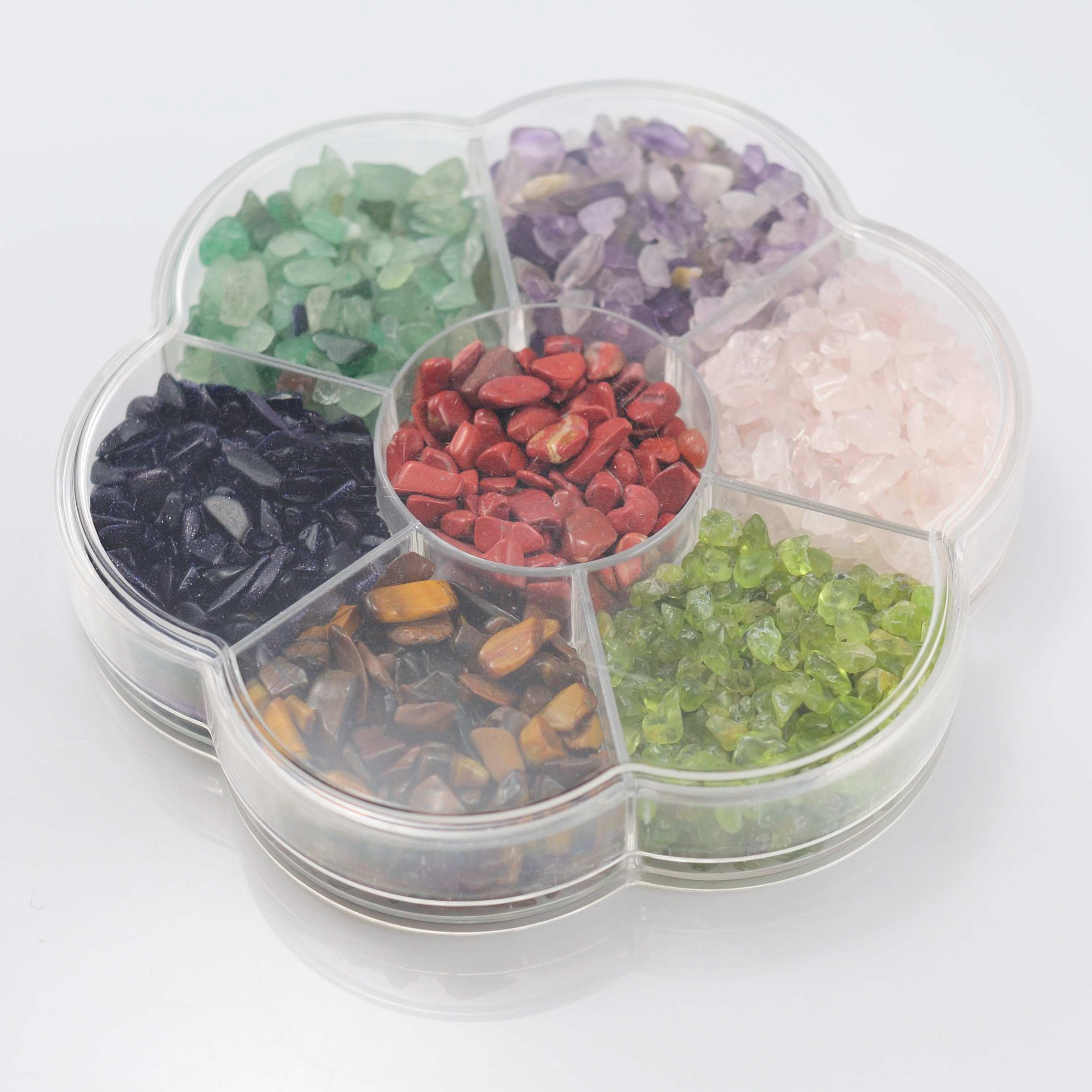 1 box of mixed color stone manicure rhinestone gravel crystal gem steel ball nail decoration DIY (multicolor) plum boxed