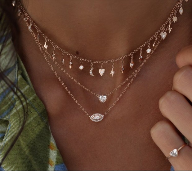 Fine 925 sterling silver lucky cute symbol tiny charms tassel chain choker statement 2019 gorgeous women collar necklace