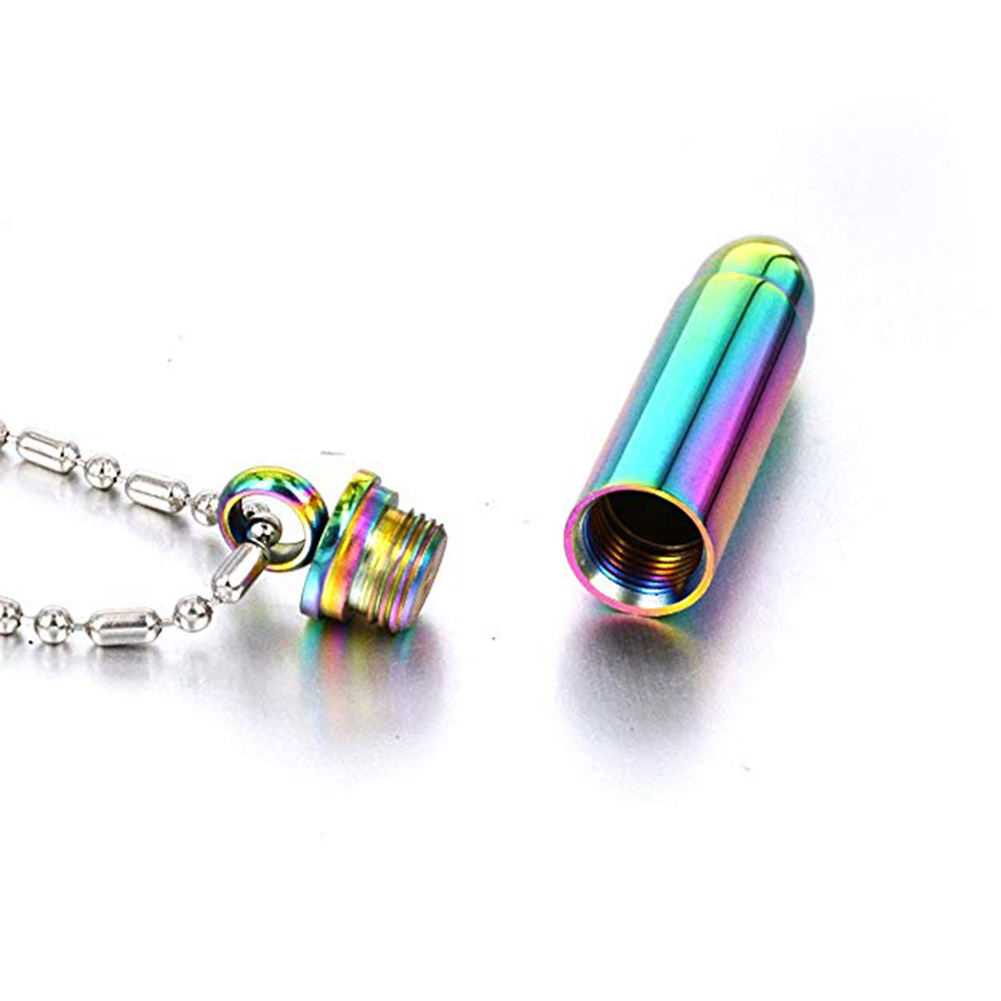 Hip Hop Bullet Shape Lover Couple Pendant Necklace 316L Stainless Steel Can be Unscrewed Pendants Jewelry