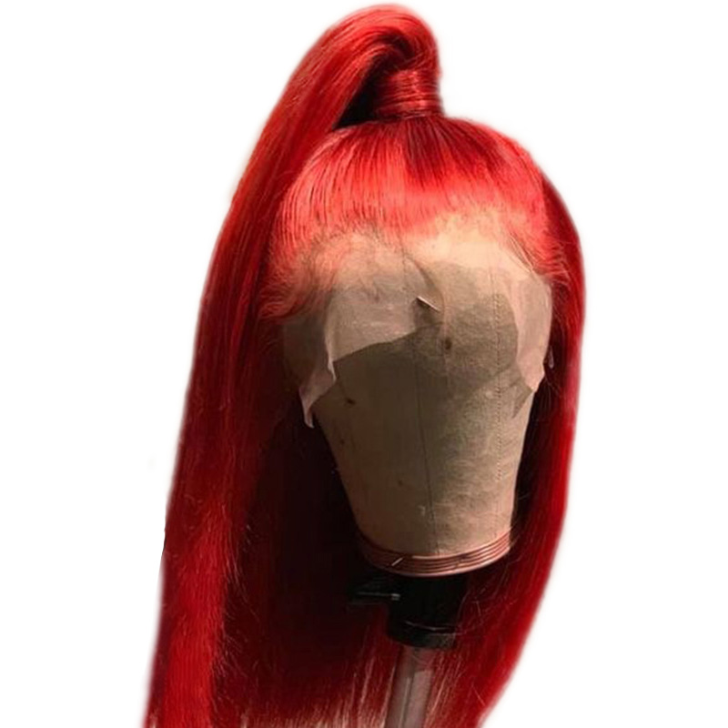 Red Burgundy 13*4 brazilian full Lace Front Wig For Women synthetic hair Wig Pre Plucked With Baby Hair can be braided