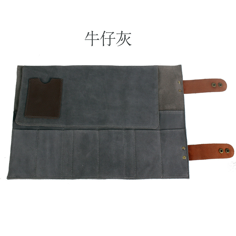 Real Leather Hair Stylist Professional Barber Scissor Pouch Cases Salon Hairdresser Scissors Tool Holster Folding Bag 12 Pockets T190706