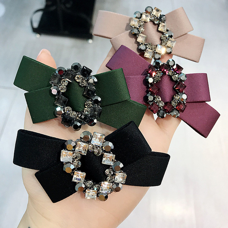 High Quality Korean Sweet Girl Simple Rhinestone Fabric Bow Tie Steel Spring Clip Barrettes Women Fashion Hair Accessories
High Quality Korean Sweet Girl Simple Rhinestone Fabric Bow Tie Steel Spring Clip Barrettes Women Fashion Hair Accessories