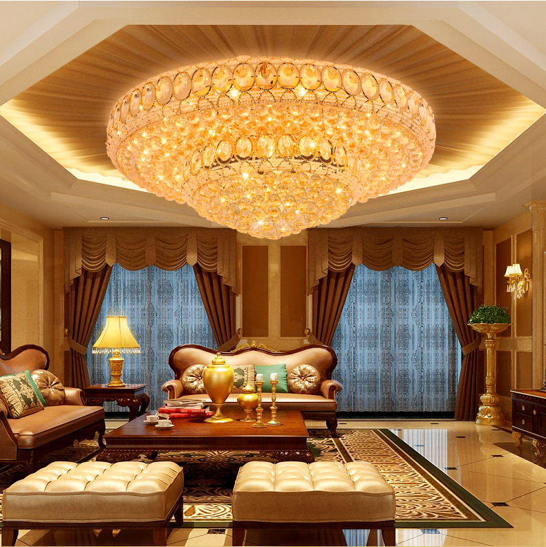 LED Modern Crystal Ceiling Lamps American Golden Crystal Ceiling Lights Fixture Foyer Living Room Bed Room Foyer Home Indoor Lighting