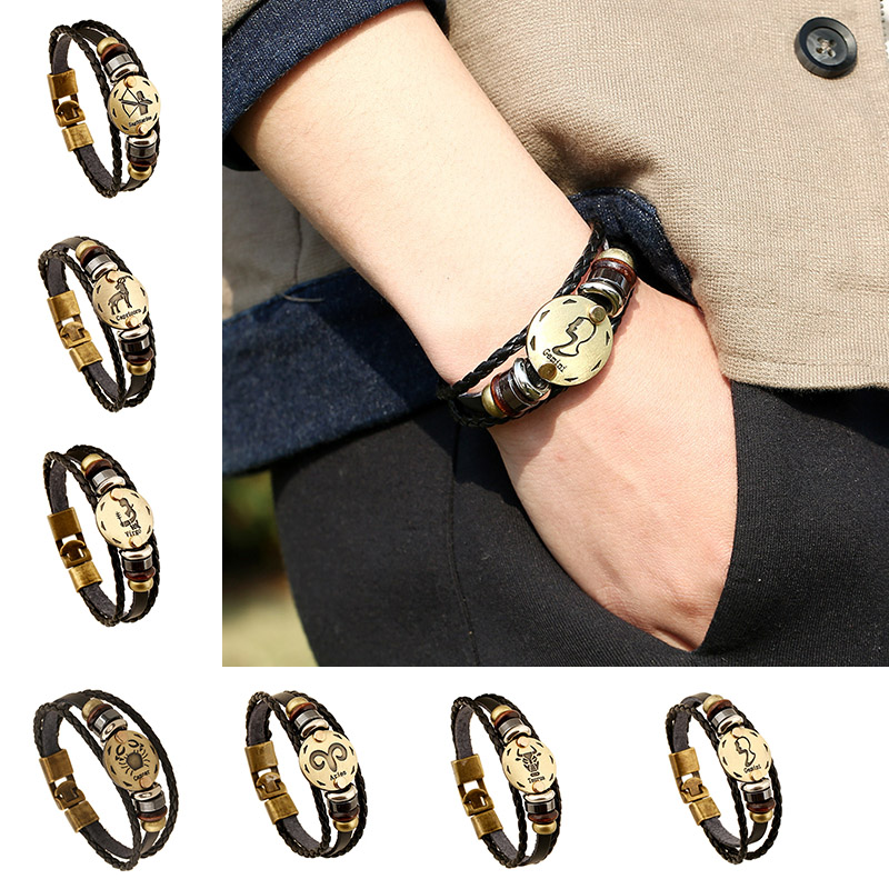 12 constell leather bracelet Bronze coin horoscope sign multilayer wrap bracelets for women mens bangle cuff hip hop jewelry
12 constell leather bracelet Bronze coin horoscope sign multilayer wrap bracelets for women mens bangle cuff hip hop jewelry
