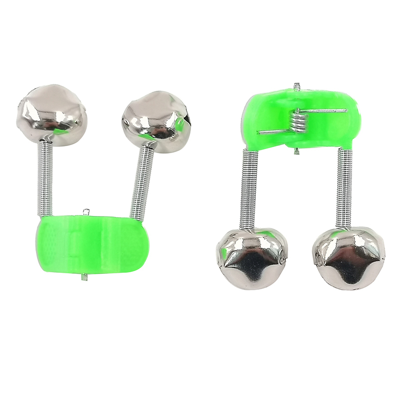 100pcslot Fishing Bite Alarms Fishing Rod Bell Rod Clamp Tip Clip Bells Ring Green ABS Fishing Accessory Outdoor Metal