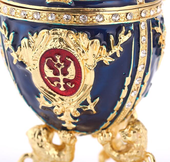 Decorative Objects & Figurines Easter Egg pearl jewelry storage box Easter bejeweled trinket metal gifts Russian Style