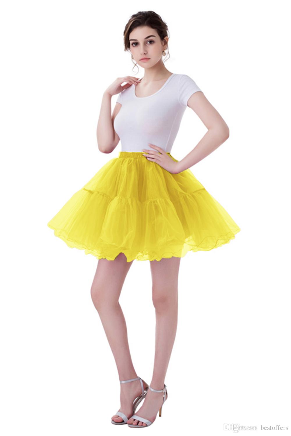 White Black Rockabilly Tulle Short Wedding Bridal Petticoat Crinoline Woman Mini Tutu Skirt Underskirt Wedding Accessories CPA1089