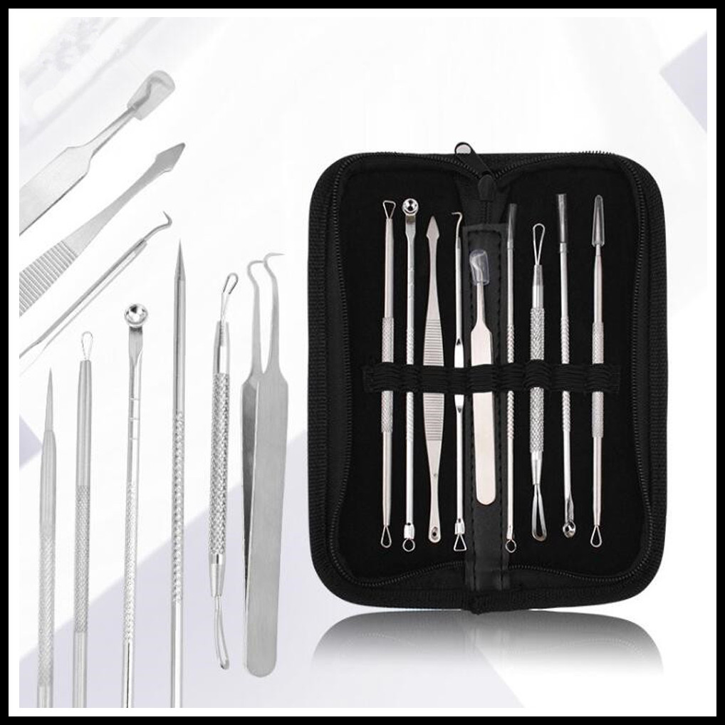 EPACK 9pcs/set Stainless Steel Black Head Remover Tool Kit Professional Blackhead Acne Comedone Pimple Blemish Extractor Beauty Tool от DHgate WW