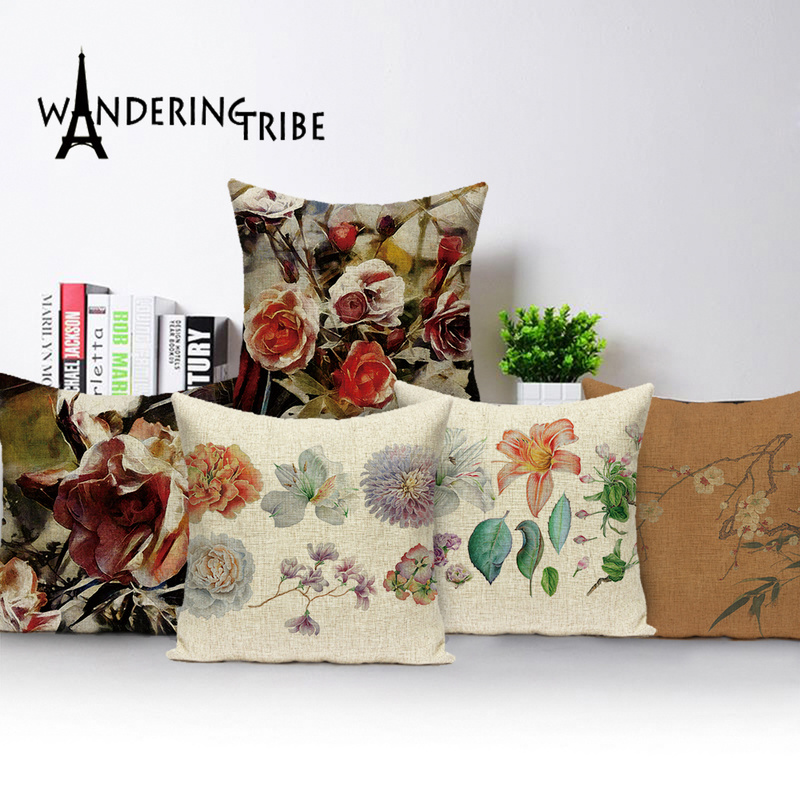 Vintage Flower Decorative Cushion Covers Plain Throw Pillow Case Floral Pillows Cases Linen Home Decor Sofa Cushions Cover Cojin, L1351-4
Vintage Flower Decorative Cushion Covers Plain Throw Pillow Case Floral Pillows Cases Linen Home Decor Sofa Cushions Cover Cojin, L1351-4