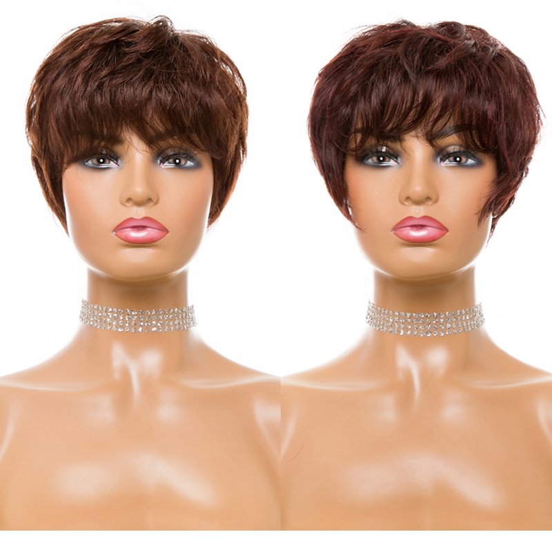 Short Cut Straight Hair Wig 70% Peruvian Remy Human Hair Full Wigs For Women Brown Red Color With Bangs Wig, 183042
Short Cut Straight Hair Wig 70% Peruvian Remy Human Hair Full Wigs For Women Brown Red Color With Bangs Wig, 183042