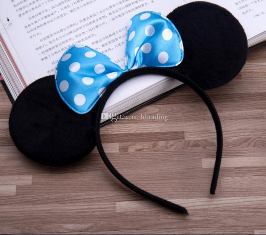6 Colors Girls hair accessories Mouse ears headband hair band Baby kids cute Halloween Christmas cosplay headdress hoop A