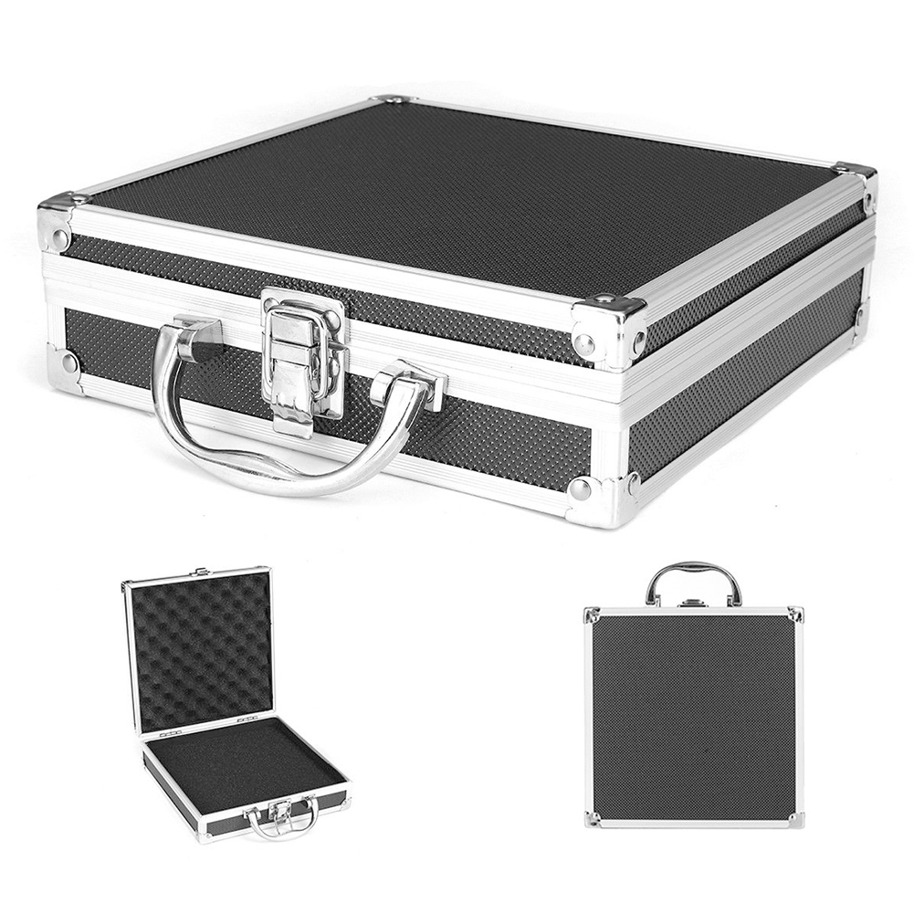 Durable Sponge Inside Portable Sturdy Organiser Hard Carry Practical Storage Aluminum Alloy Tool Box Travel Carry Case
